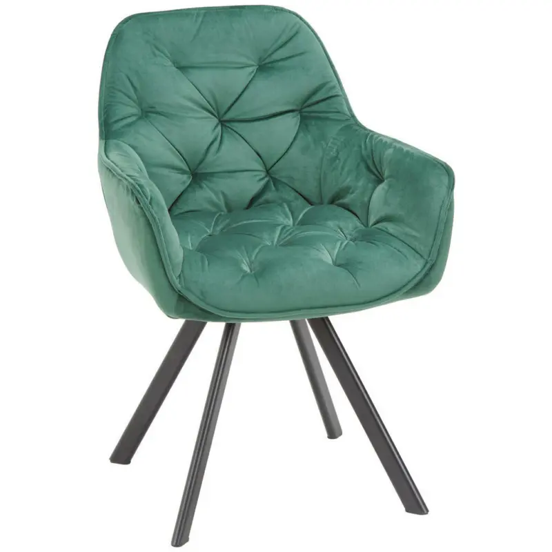 Armlehnstuhl in Eisen Samt