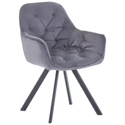 Armlehnstuhl in Eisen Samt