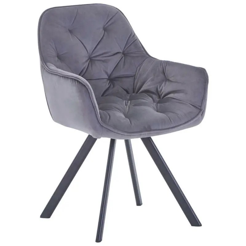 Armlehnstuhl in Eisen Samt