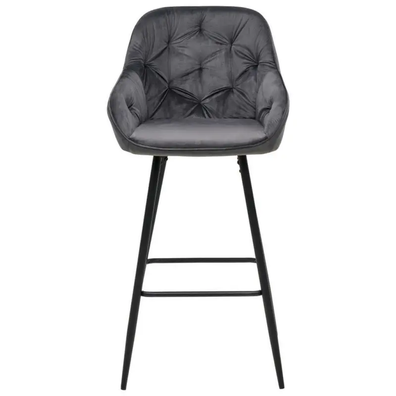 Barhocker in Metall, Textil Grau