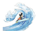 Hornbach Fototapete Vlies IADX6-007 Into Adventure Disney Mickey Surfing 6-tlg. 300 x 280 cm
