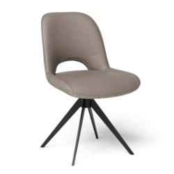 Stuhl in Stahl Flachgewebe Kombination Echtleder/Stoff pigmentiert