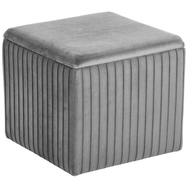 Sitzbox in Holz, Textil Grau