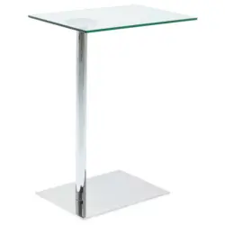 Beistelltisch in Metall, Glas 34/50/67 cm