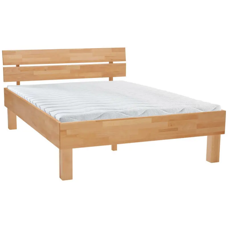 Bett 140/200 cm in Buchefarben
