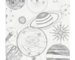 Hornbach Fototapete Vlies IAX6-0017 Into Adventure Cosmos Sketch 6-tlg. 300 x 280 cm