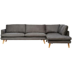 Ecksofa in Lederlook Grau