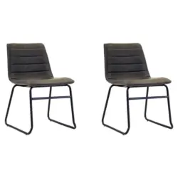 Stuhl 2 Stück in Stahl matt