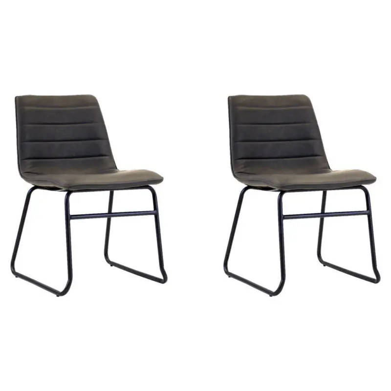 Stuhl 2 Stück in Stahl matt
