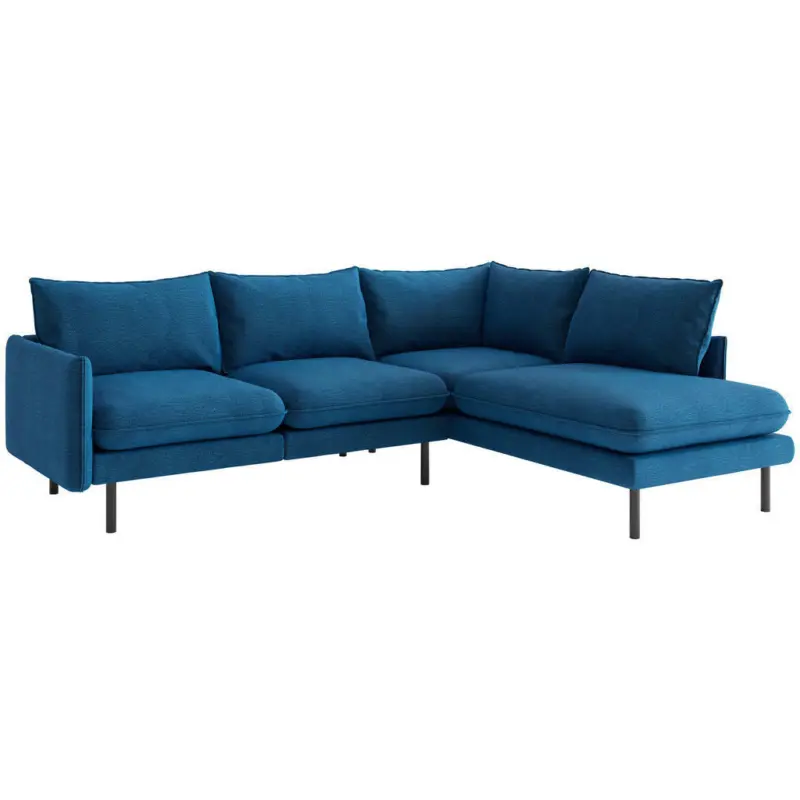 Ecksofa in Flachgewebe Blau