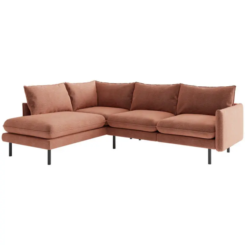 Ecksofa in Flachgewebe Altrosa