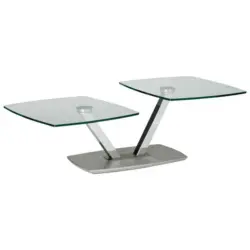 Couchtisch in Glas, Holzwerkstoff 96-136/70/44 cm