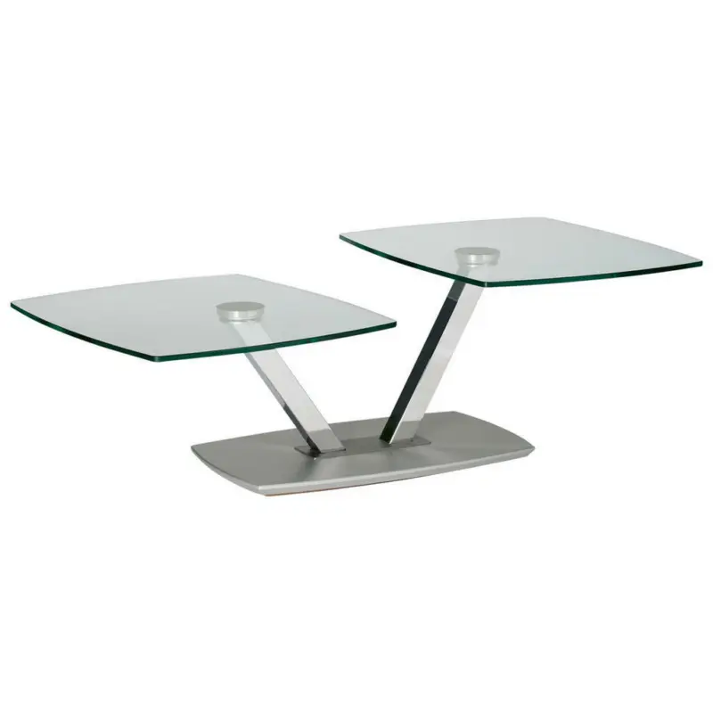 Couchtisch in Glas, Holzwerkstoff 96-136/70/44 cm
