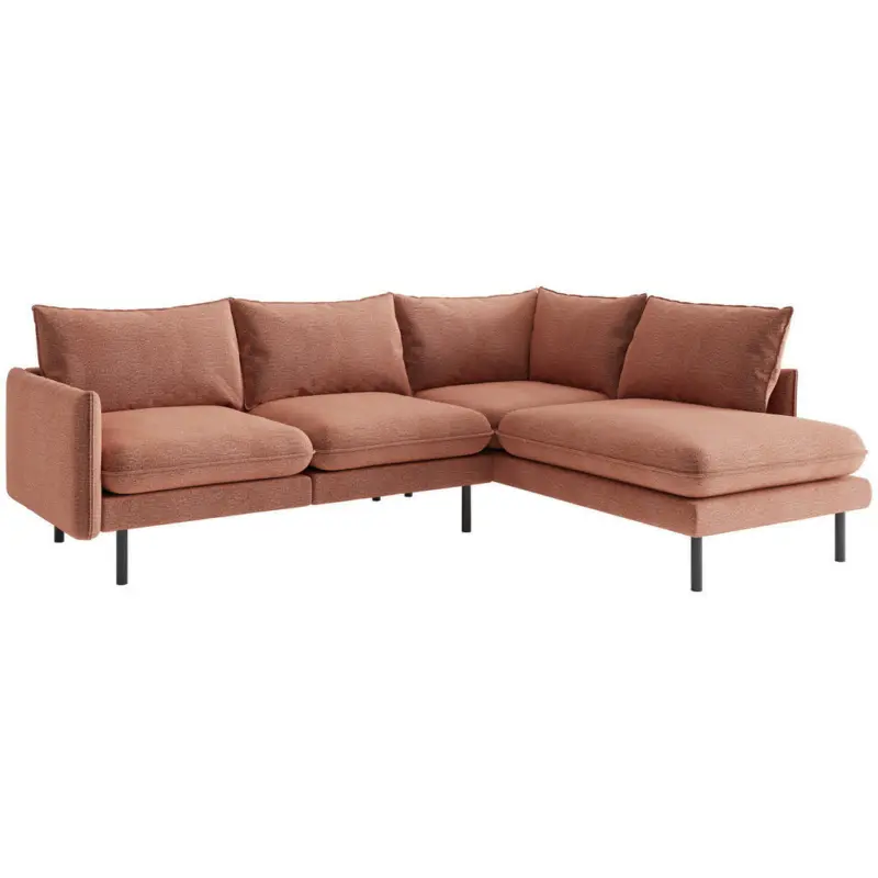 Ecksofa in Flachgewebe Altrosa