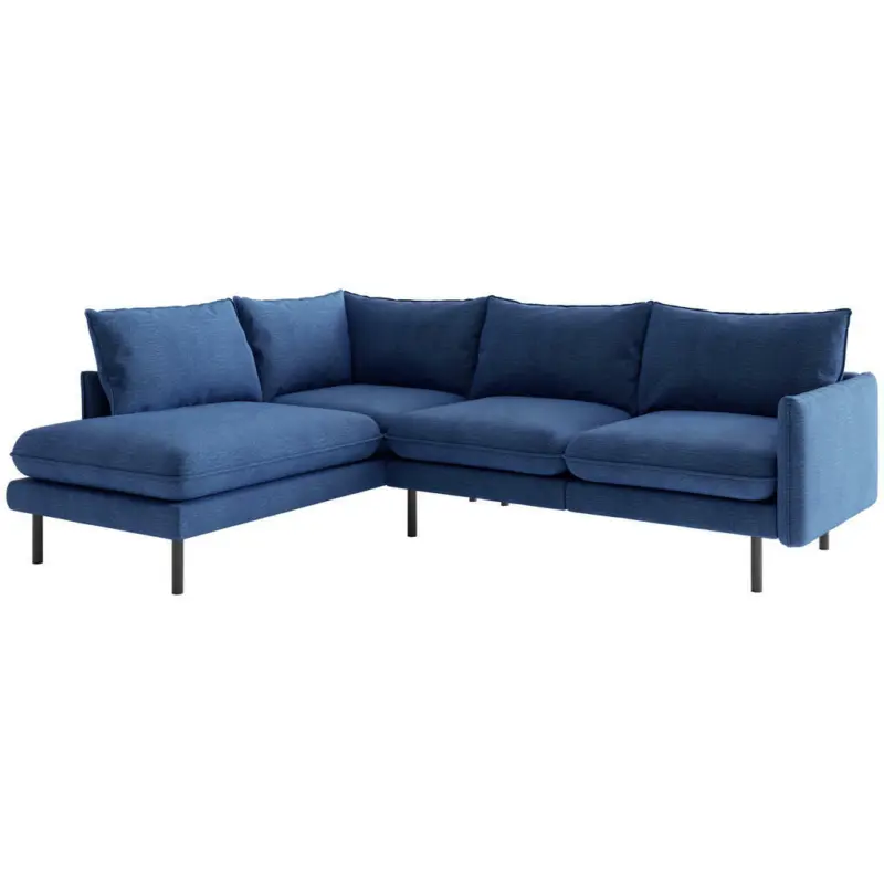 Ecksofa in Flachgewebe Blau