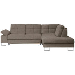 Ecksofa in Flachgewebe Braun