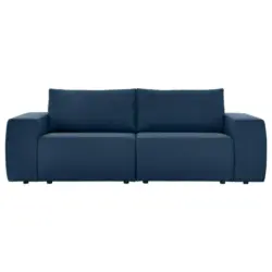 Zweisitzer-Sofa in Webstoff Dunkelblau