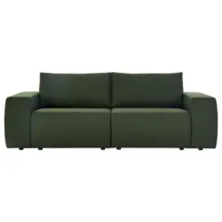 Zweisitzer-Sofa in Webstoff Grün