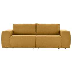 Zweisitzer-Sofa in Webstoff Goldfarben