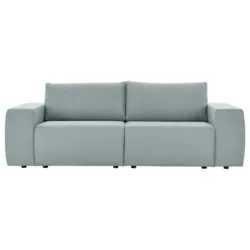 Zweisitzer-Sofa in Webstoff Hellblau