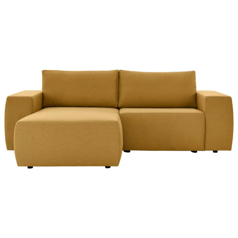 Ecksofa in Webstoff Goldfarben