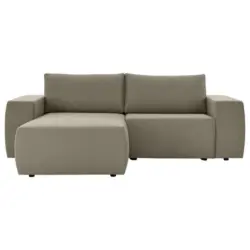 Ecksofa in Webstoff Schlammfarben