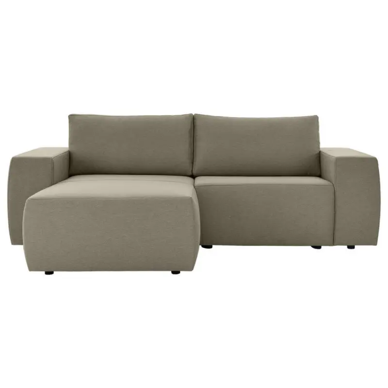 Ecksofa in Webstoff Schlammfarben