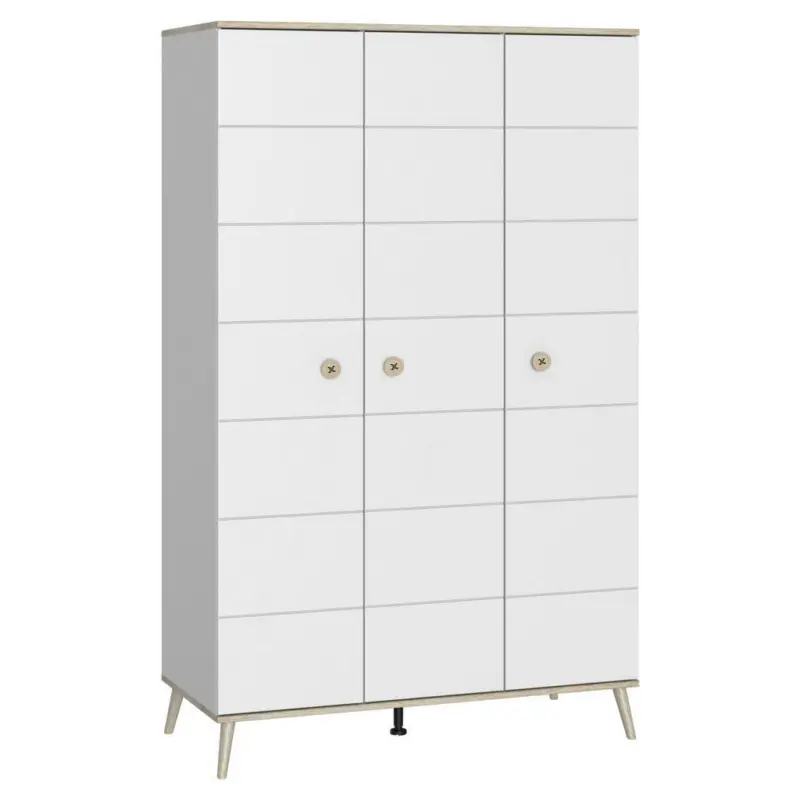 Kleiderschrank in Weiß, Eichefarben