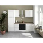 XXXLutz Lauterach - Ihr M&ouml;belhaus bei Bregenz K&uuml;chenblock 245 cm in Eichefarben, Wei&szlig; Hochglanz