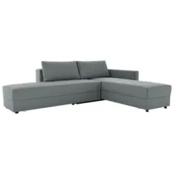 Ecksofa in Webstoff Dunkelgrau