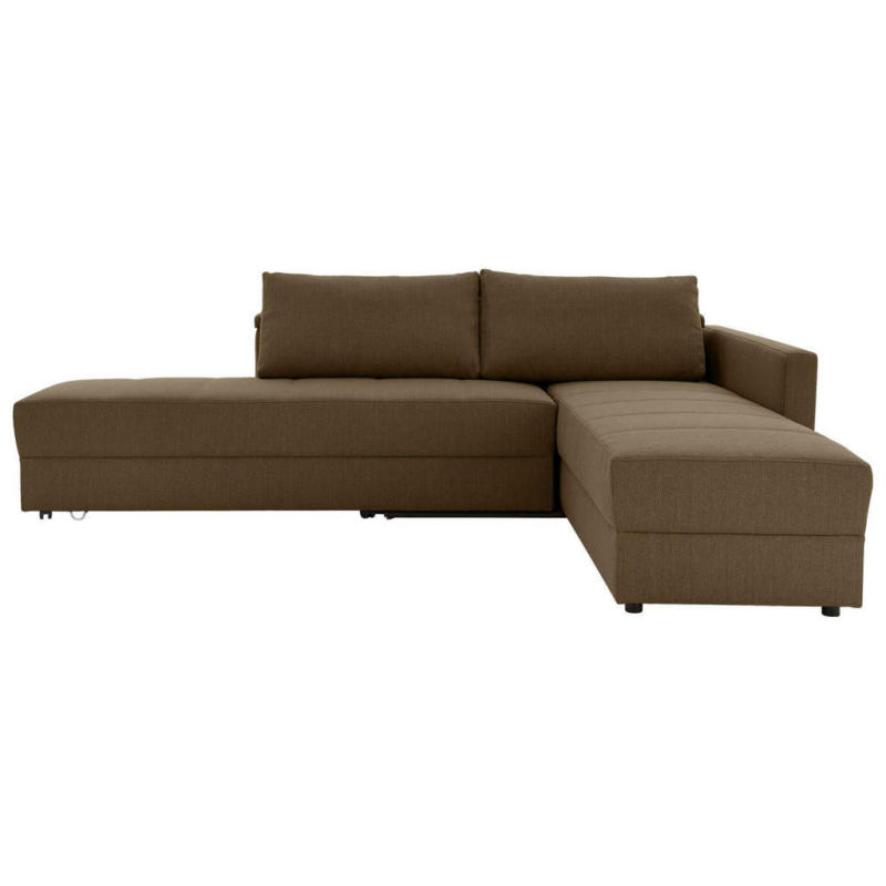 Ecksofa in Webstoff Dunkelbraun