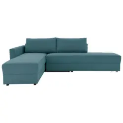 Ecksofa in Webstoff Petrol