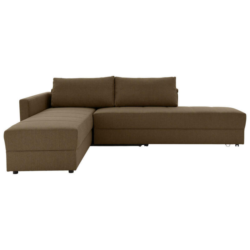 Ecksofa in Webstoff Dunkelbraun