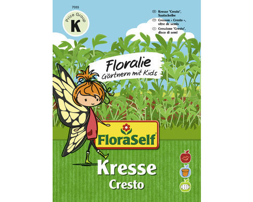 Kräutersamen FloraSelf Floralie-Gärtnern mit Kids Kresse 'Cresto' Saatscheibe