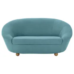 Zweisitzer-Sofa in Mikrofaser Türkis