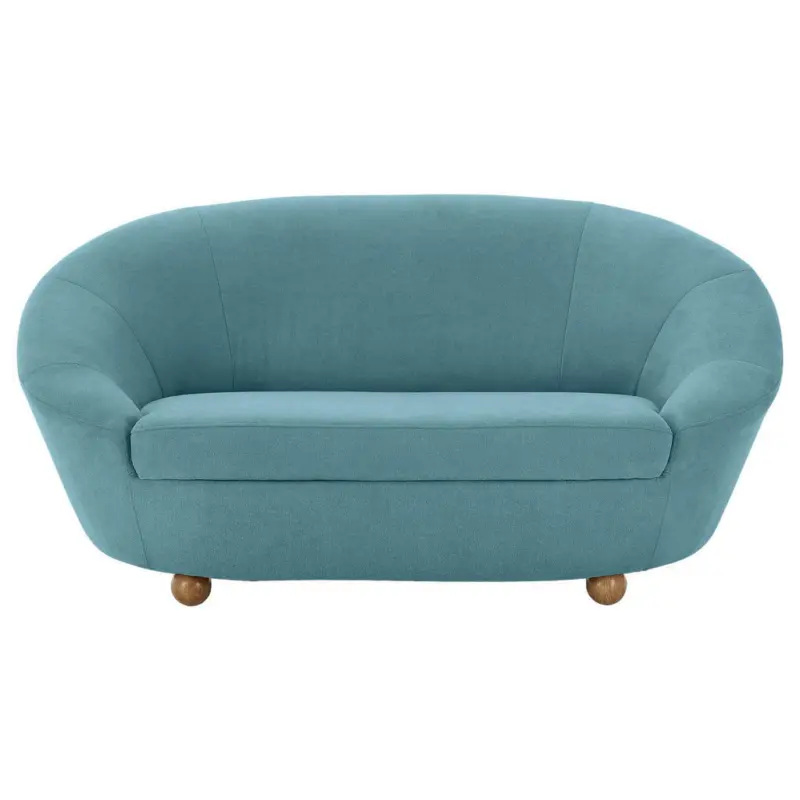 Zweisitzer-Sofa in Mikrofaser Türkis