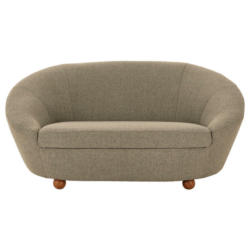Zweisitzer-Sofa in Webstoff Braun, Grau, Beige