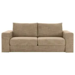 3,5-Sitzer inkl. Hocker in Webstoff Braun, Beige