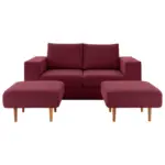 XXXLutz Lauterach - Ihr Möbelhaus bei Bregenz Zweisitzer-Sofa inkl. Hocker in Webstoff Rot, Beere