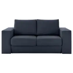 Viersitzer-Sofa inkl. Hocker in Webstoff Dunkelblau