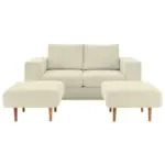 XXXLutz Lauterach - Ihr Möbelhaus bei Bregenz Zweisitzer-Sofa inkl. Hocker in Webstoff Creme
