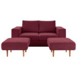 XXXLutz Laa/Thaya - Ihr Möbelhaus in Laa an der Thaya Zweisitzer-Sofa inkl. Hocker in Webstoff Rot, Beere
