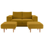 XXXLutz Laa/Thaya - Ihr Möbelhaus in Laa an der Thaya Zweisitzer-Sofa inkl. Hocker in Webstoff Gelb