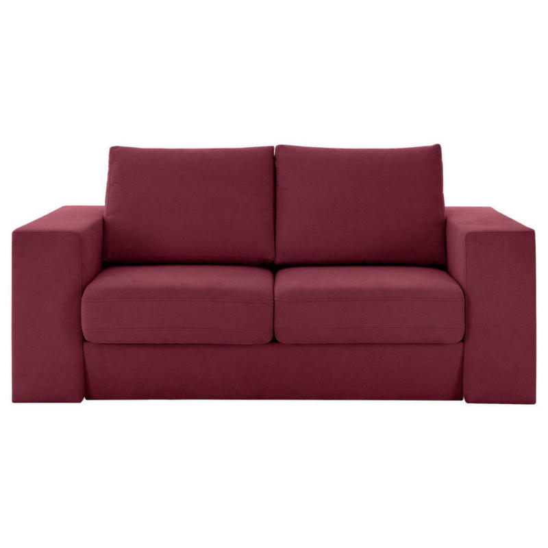 2,5-Sitzer inkl. Hocker in Webstoff Rot, Beere