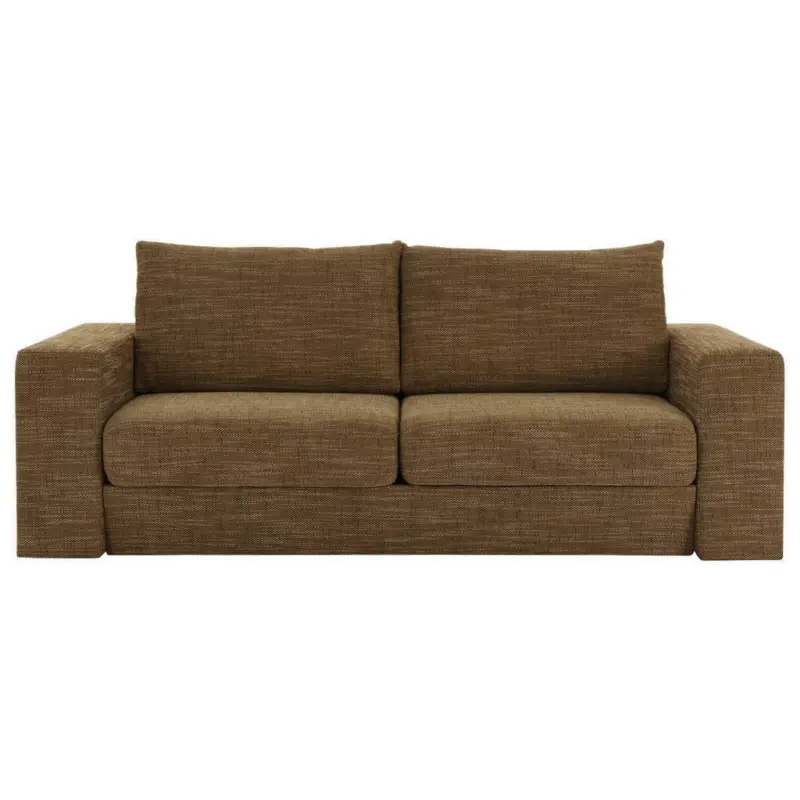 Viersitzer-Sofa inkl. Hocker in Webstoff Braun