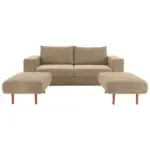 XXXLutz Lauterach - Ihr M&ouml;belhaus bei Bregenz Zweisitzer-Sofa inkl. Hocker in Webstoff Braun, Beige