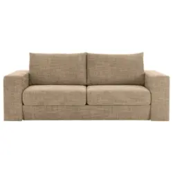 Viersitzer-Sofa inkl. Hocker in Webstoff Braun, Beige