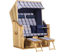 Strandkorb deVries Trend 10+ Stoff 745 120 x 80 cm Halblieger blau