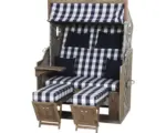 Hornbach Strandkorb deVries Greenline 135+ Stoff 743 130 x 80 cm Halblieger blau