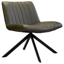 Sessel in Lederlook Dunkelgrün